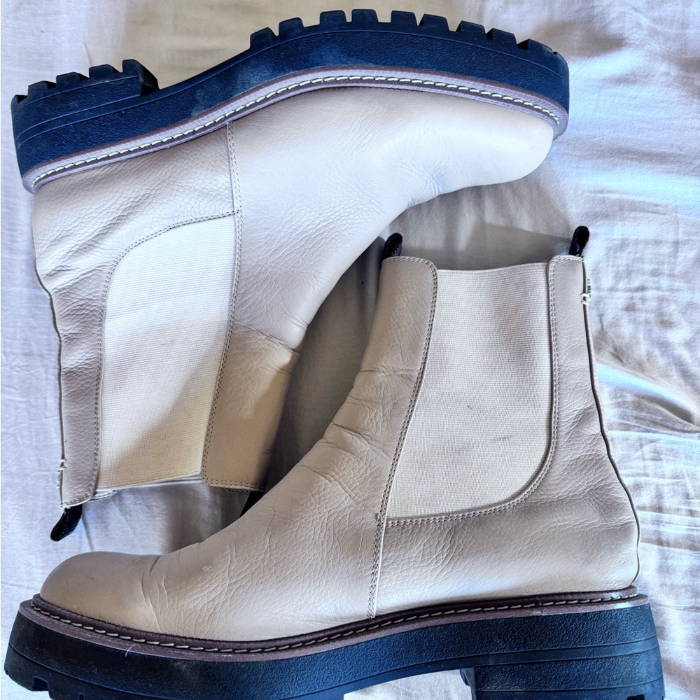 Sam Edelman Cream and Black Women's Boots